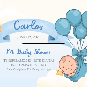 Tarjeta de Invitación Horizontal a Baby Shower 2