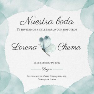 Tarjeta de Invitación Cuadrada a Boda 4