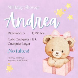 Tarjeta de Invitación Cuadrada a Baby Shower 3