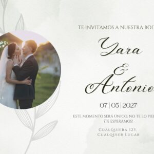 Tarjeta de Invitación Horizontal a Boda  3