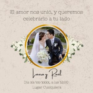 Tarjeta de Invitación Cuadrada a Boda 1