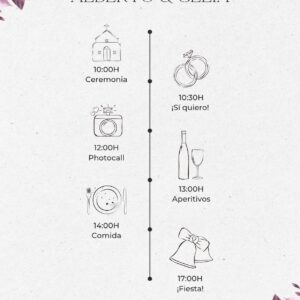 Tarjeta de Invitación Vertical a Boda 2