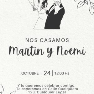 Tarjeta de Invitación Vertical a Boda 3