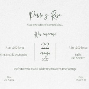 Tarjeta de Invitación Horizontal a Boda 4