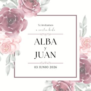 Tarjeta de Invitación Cuadrada a Boda 3