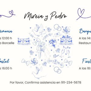 Tarjeta de Invitación Horizontal a Boda 1