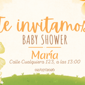 Tarjeta de Invitación Horizontal a Baby Shower 4
