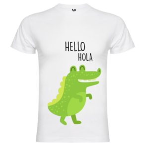 Camiseta Dinosaurio Hello Hola - Animalitos