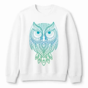 Sudadera con diseño de búho ilustrado estilo henna